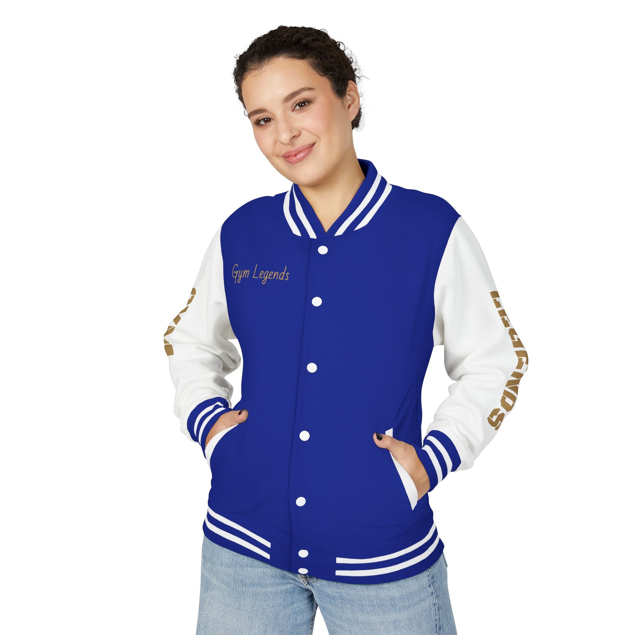Gym Legends Letterman Jacket — 'Gym Legends' Red & White Varsity Jacket