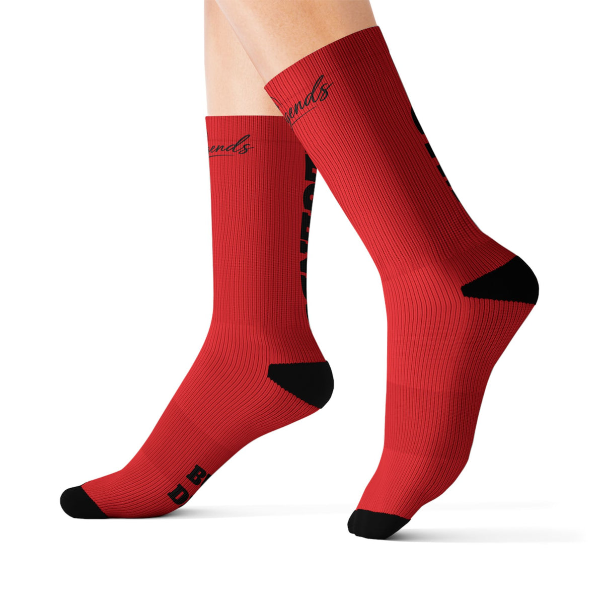 Gym Legends Sublimation Socks red elite — 'GYM' & 'LEGENDS' Athletic Crew Socks