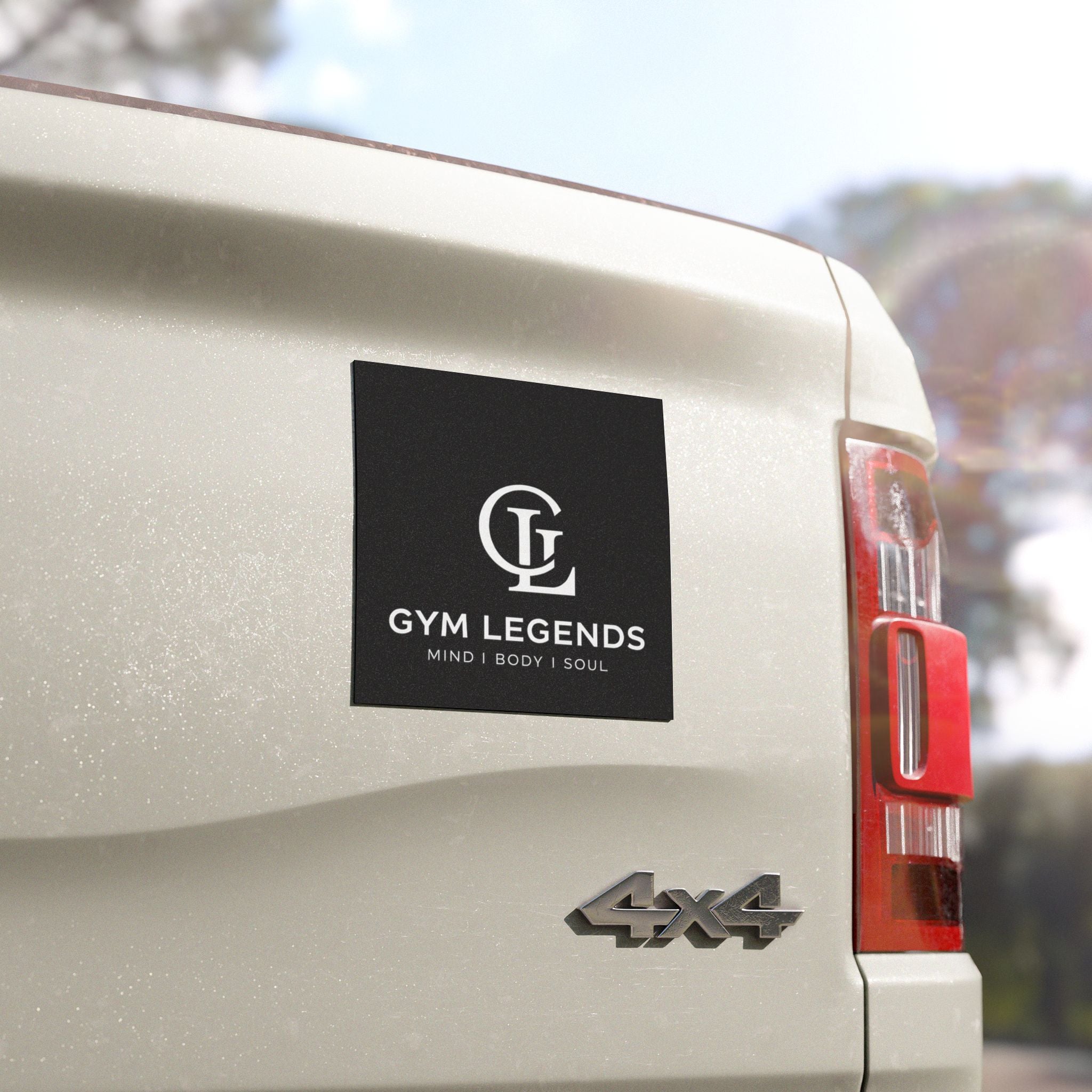Gym Legends Car Magnet — 'Gym Legends Mind | Body | Soul' Magnetic Decal for Vehicles