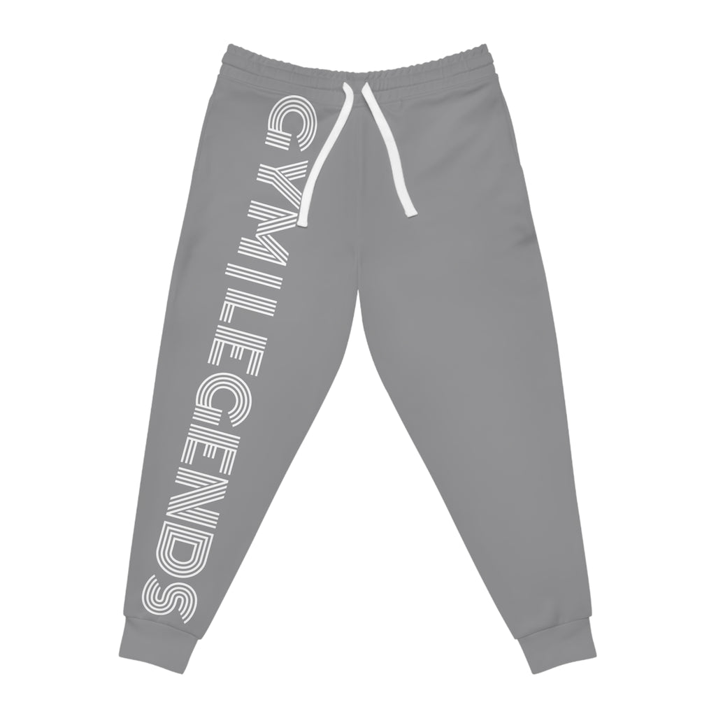 Athletic Joggers — Grey 'GYM LIFE' Vertical Logo Fitness Sweatpants