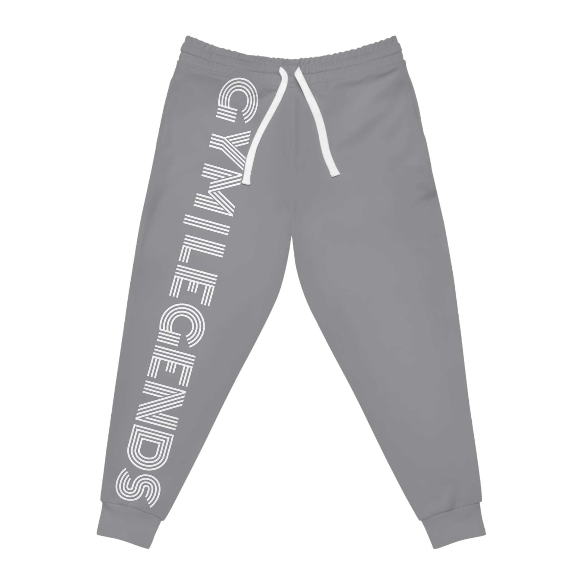 Athletic Joggers — Grey 'GYM LIFE' Vertical Logo Fitness Sweatpants