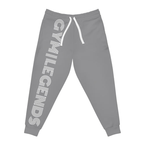 Athletic Joggers — Grey 'GYM LIFE' Vertical Logo Fitness Sweatpants