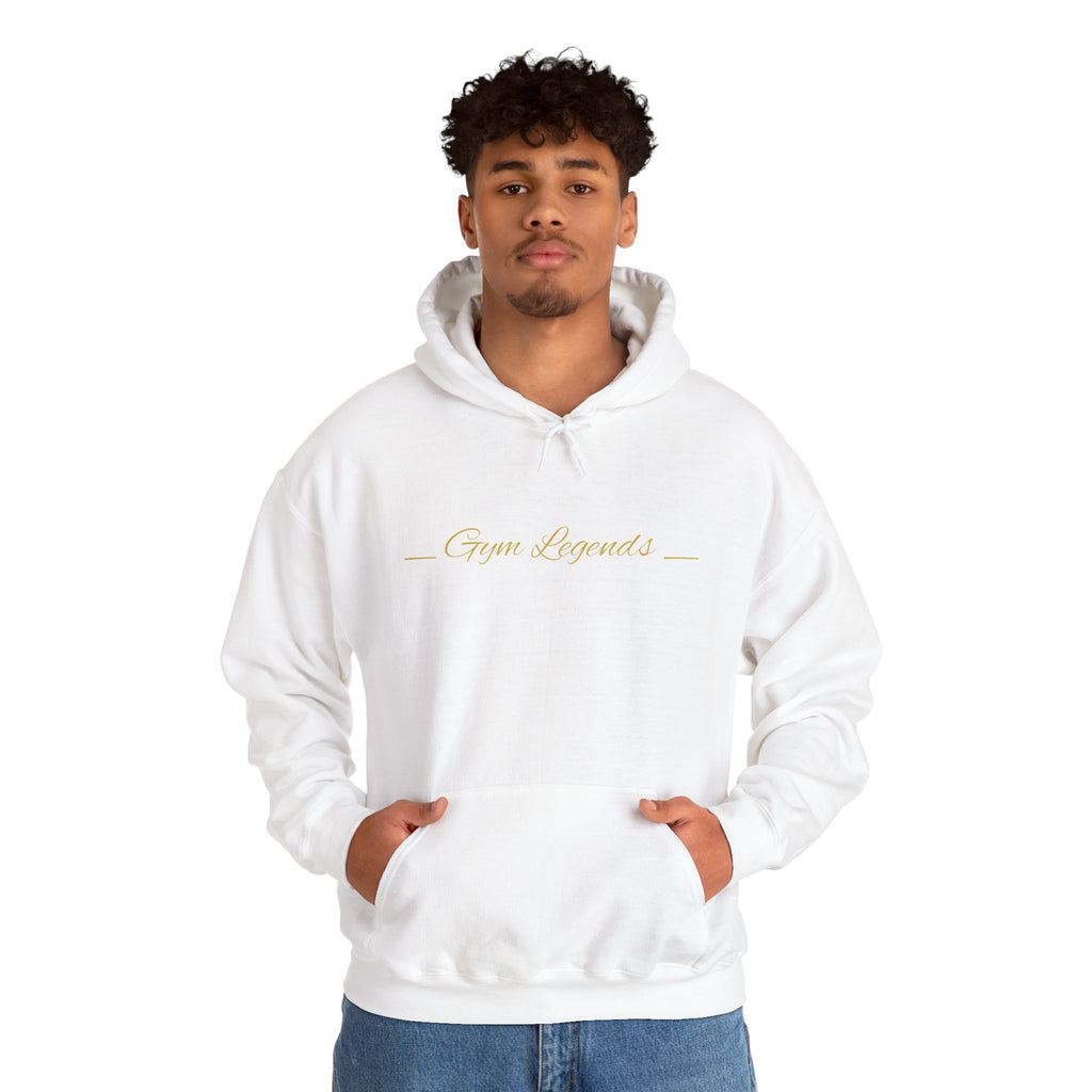 Gym Legend Hoodie — Minimal Gold Script Fitness Pullover