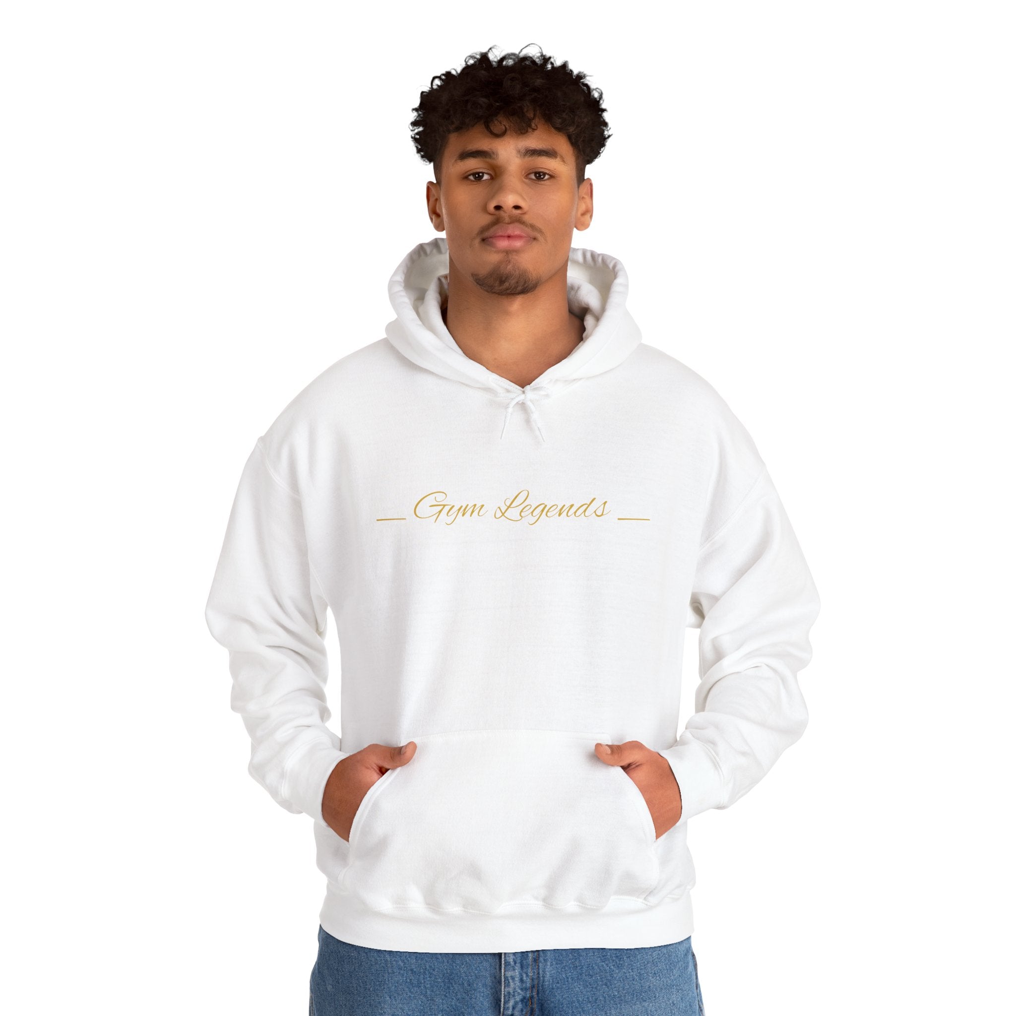 Gym Legend Hoodie — Minimal Gold Script Fitness Pullover