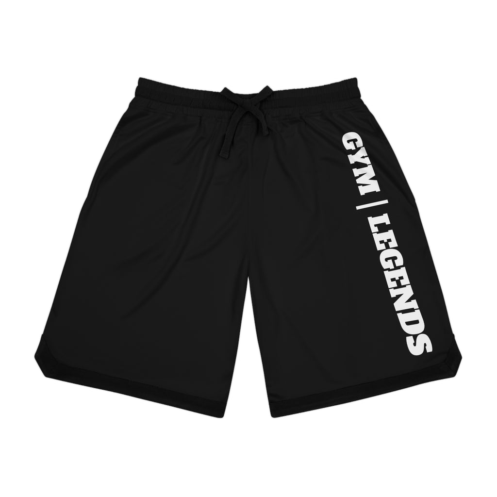 Gym Legends Basketball Shorts — Black Ribbed Athletic Shorts