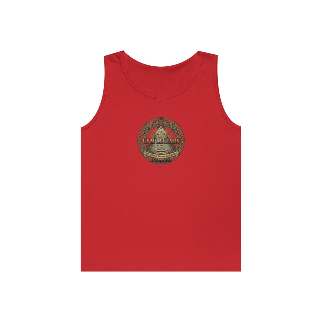 Vertical Script Tank Top — Minimalist 'Gym Legend' Fitness Tank