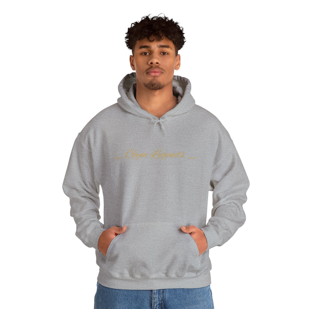 Gym Legend Hoodie — Minimal Gold Script Fitness Pullover