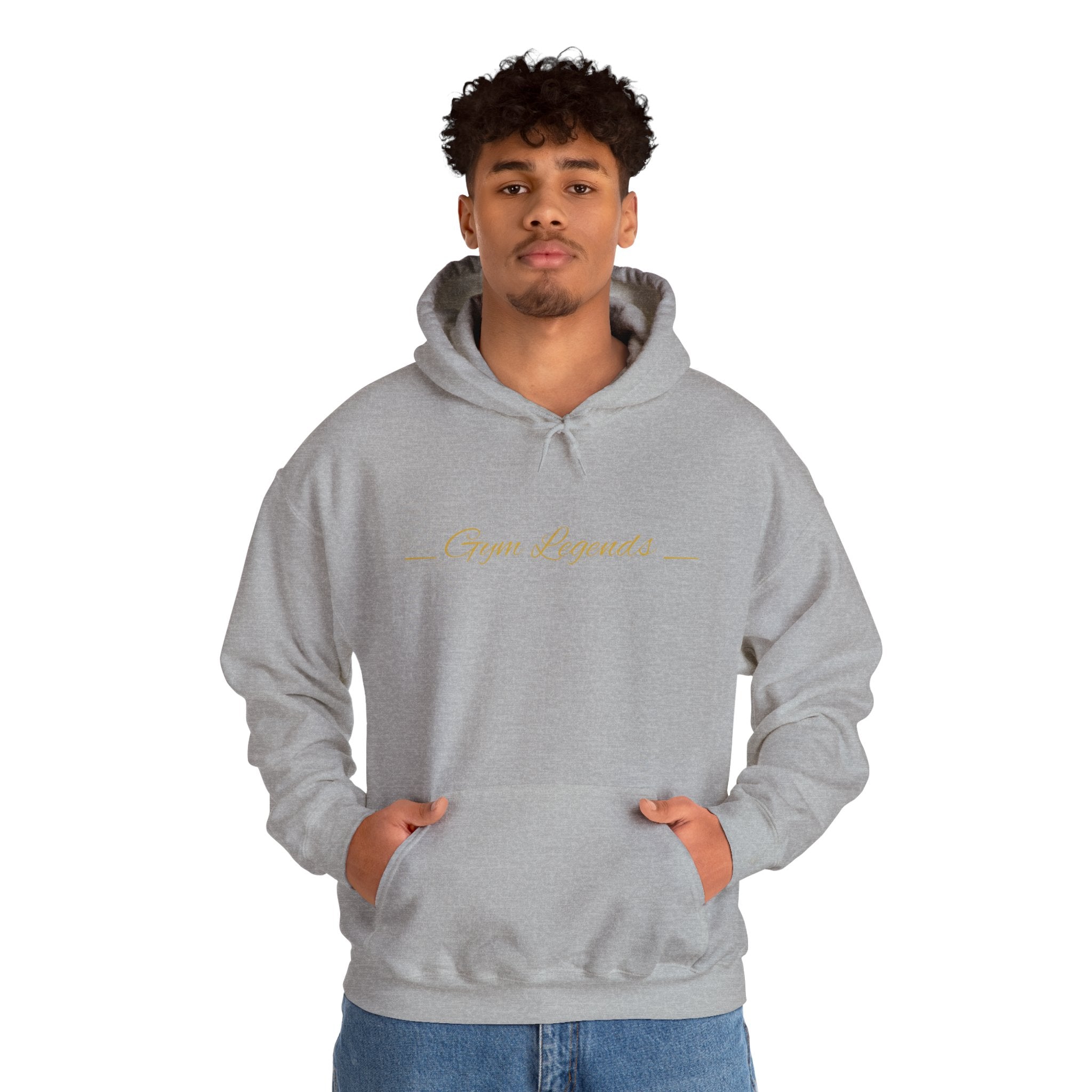 Gym Legend Hoodie — Minimal Gold Script Fitness Pullover