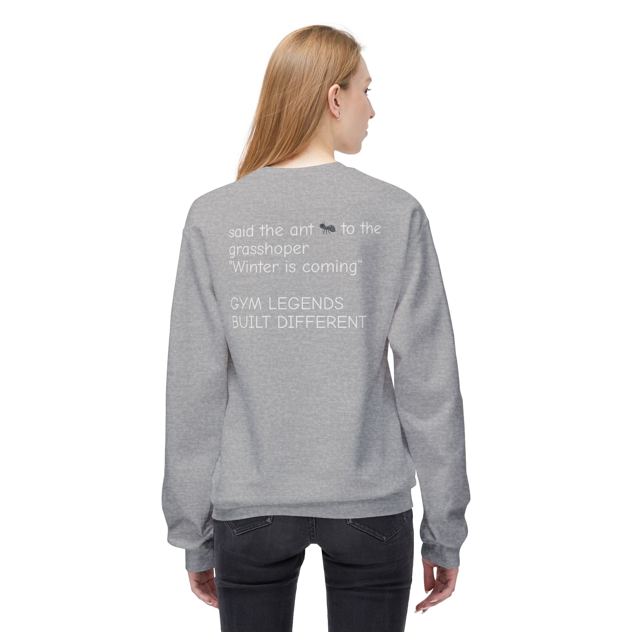 Gym Legends Crewneck Sweatshirt — "Gym Legends Built Different" Athletic Motivational Pullover