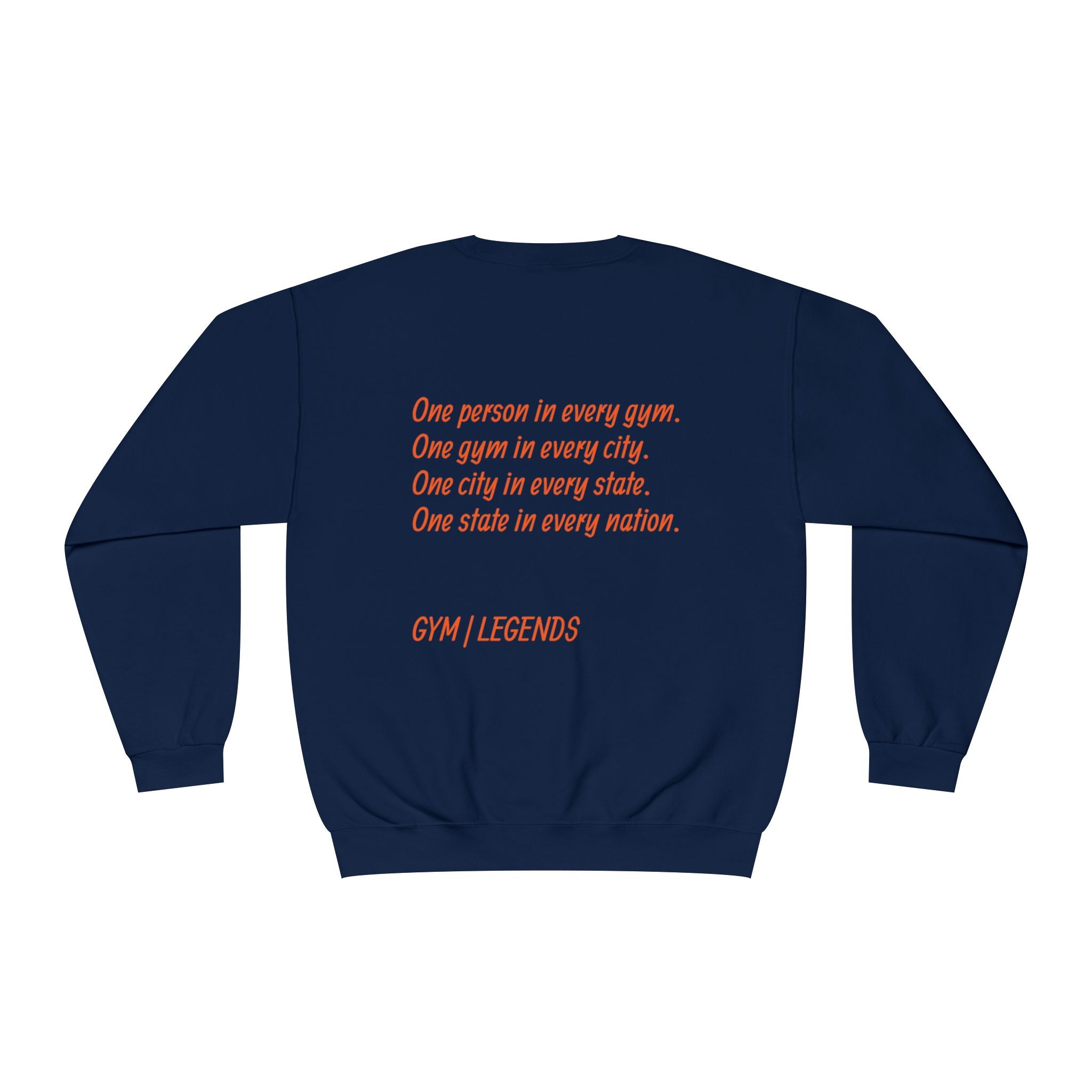 Gym Legends Crewneck Sweatshirt — "Gym, Legends" Motivational Fitness Pullover