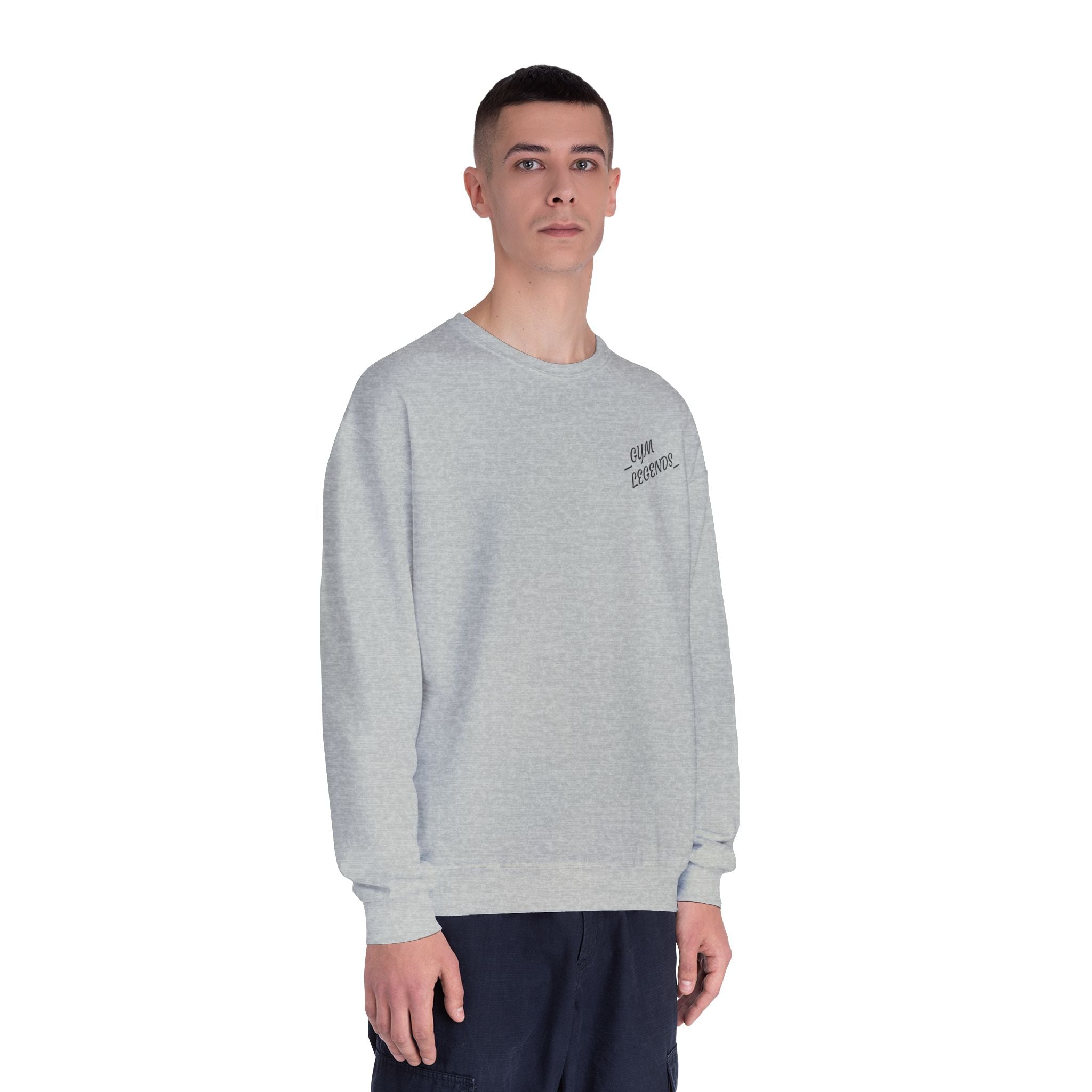 Gym Legends Crewneck Sweatshirt — "Gym, Legends" Motivational Fitness Pullover