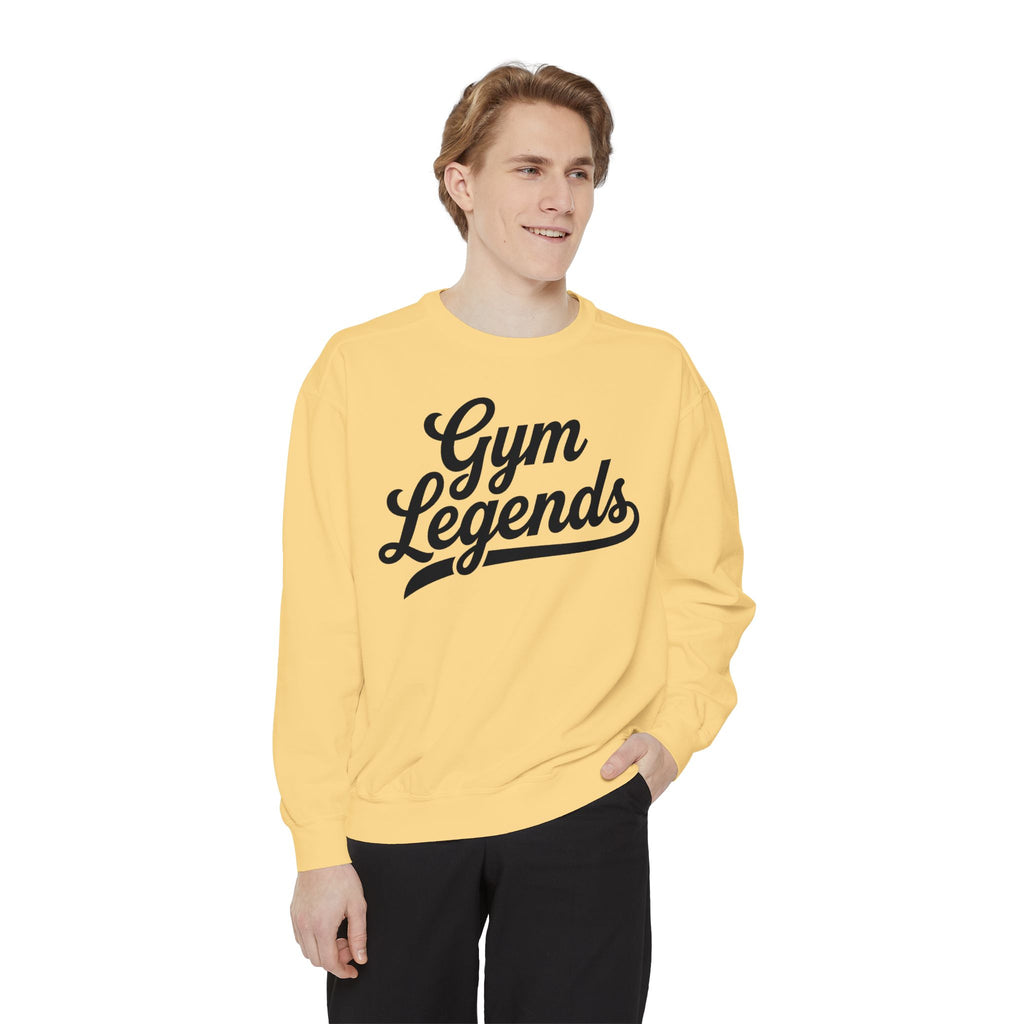 Gym Legends Sweatshirt — Retro Script Fitness Crewneck