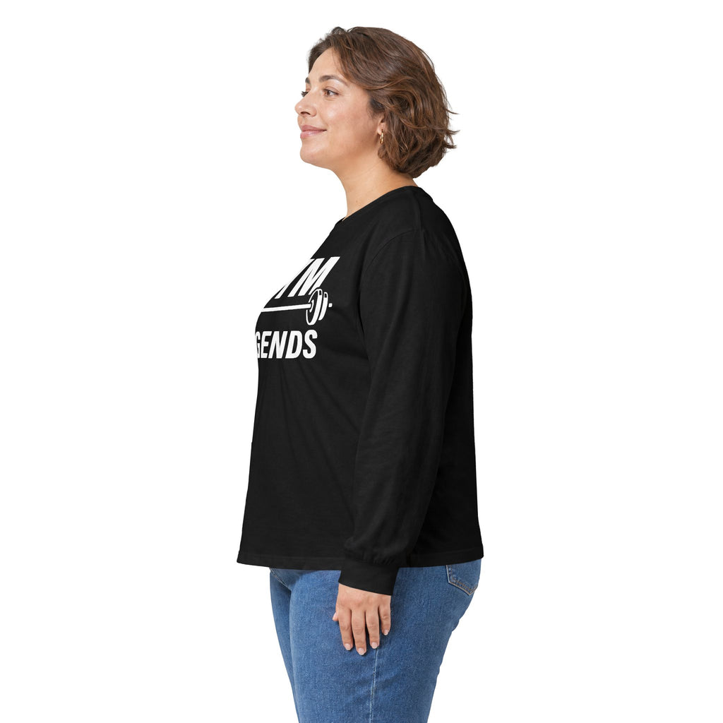 Gym Legends Long Sleeve Tee — Athletic Workout Shirt with Barbell Graphic