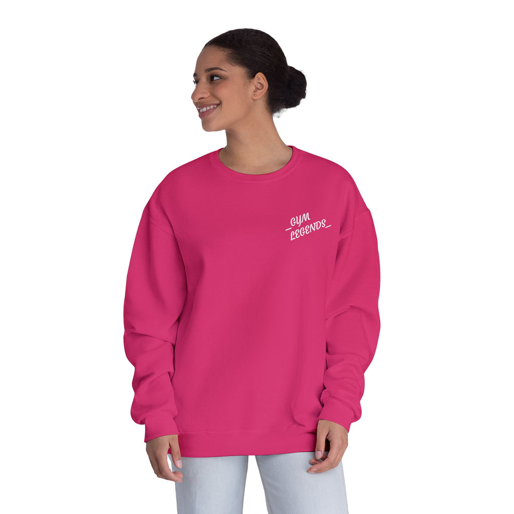 Gym Legends Crewneck Sweatshirt — "Gym, Legends" Motivational Fitness Pullover