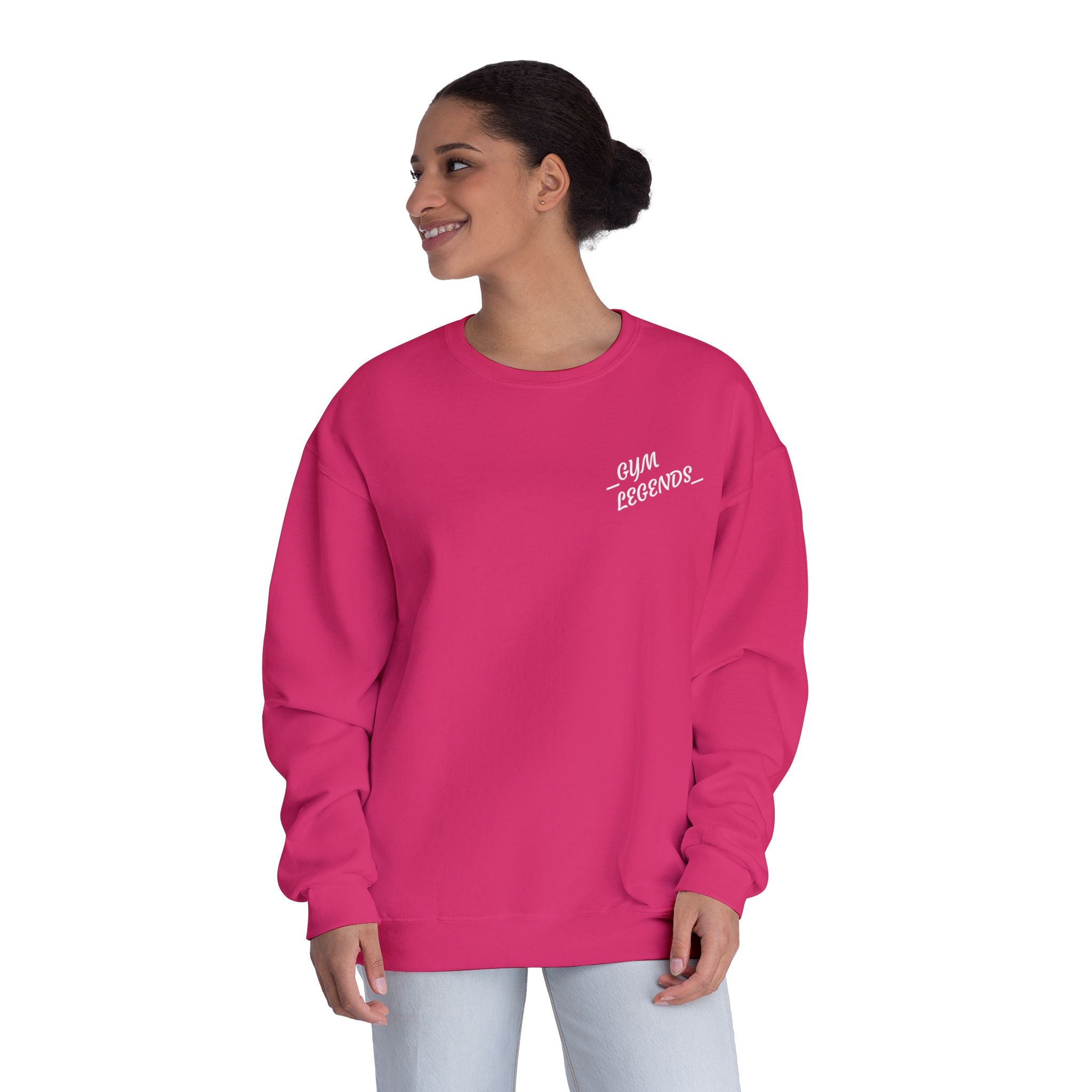 Gym Legends Crewneck Sweatshirt — "Gym, Legends" Motivational Fitness Pullover