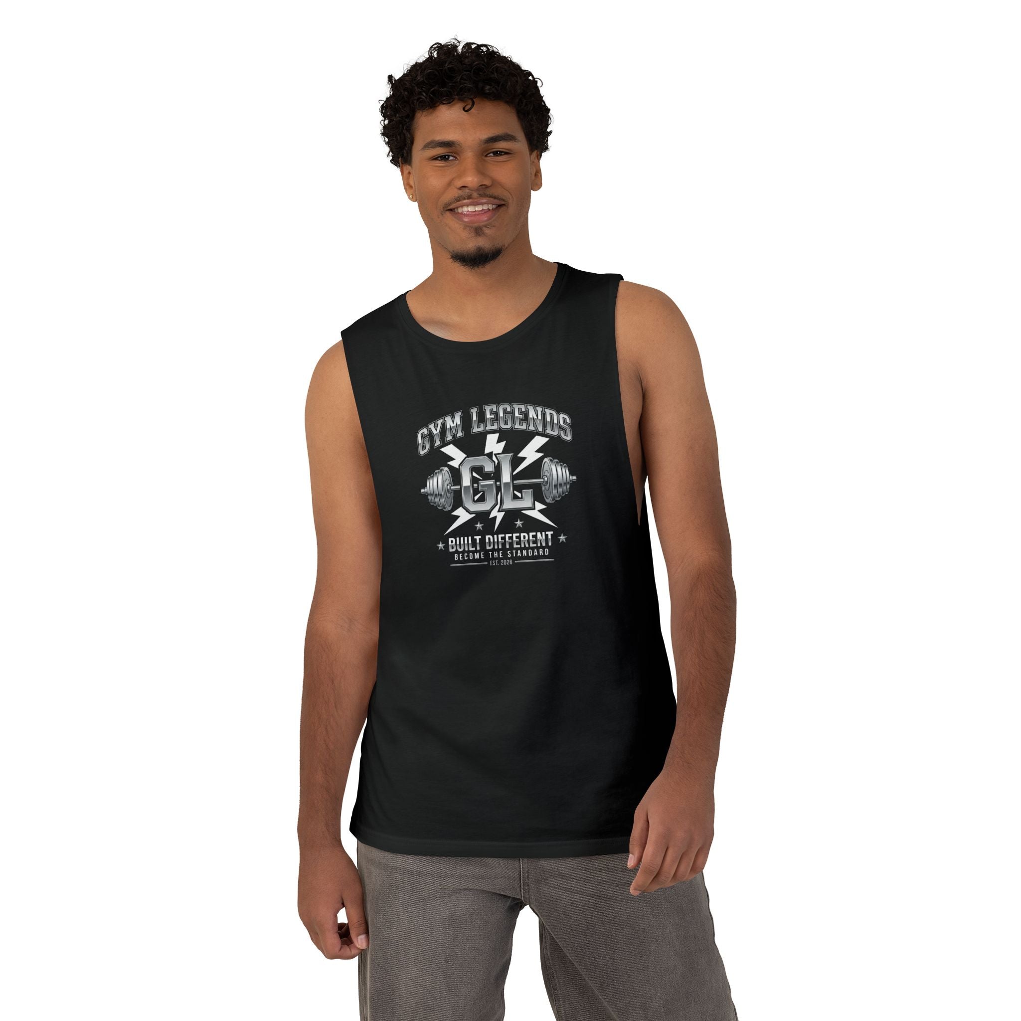 Gym Legends Tank — Built Different Weightlifting Muscle Workout Tank