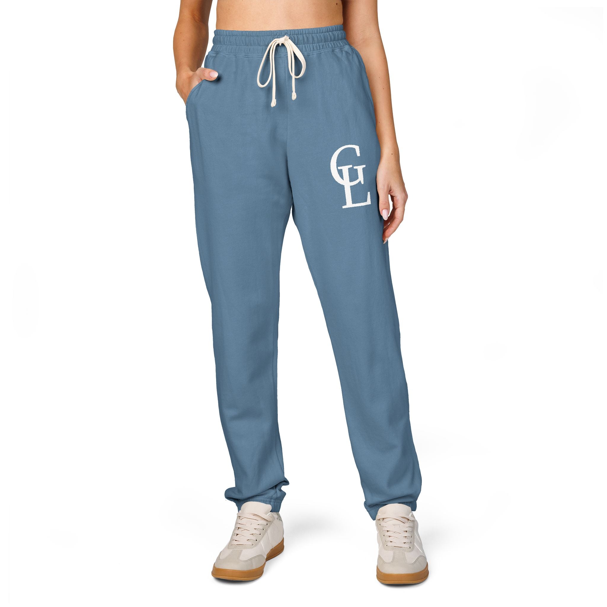 Garment-Dyed Fleece Sweatpants — Vintage 'CL' Monogram Lounge Pants