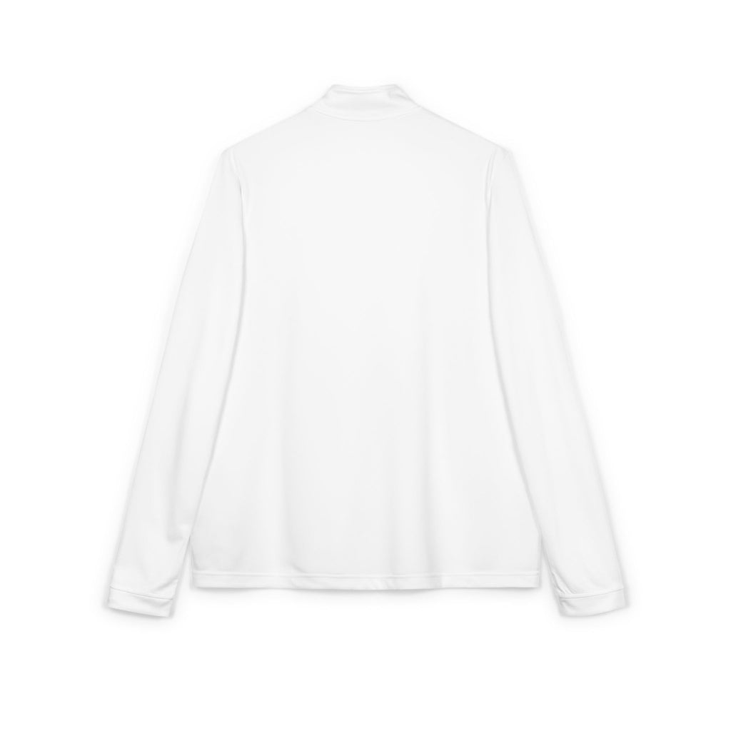 Embroidered Quarter‑Zip Pullover — White adidas® Performance Top