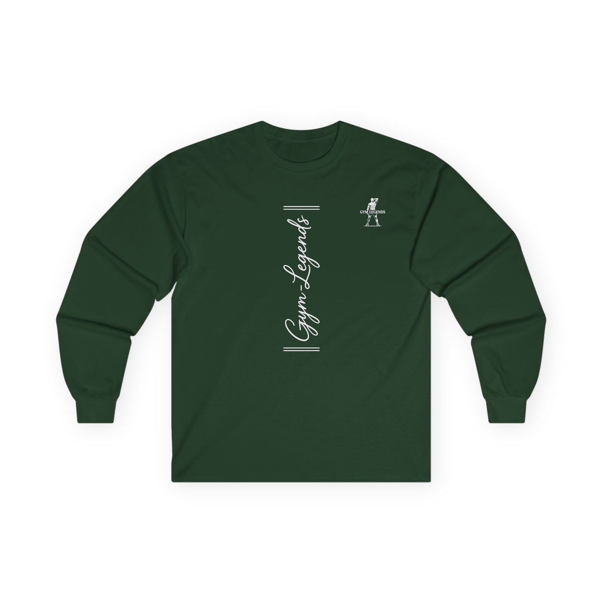 Gym Legends Long Sleeve Tee — Vertical Script Athletic Shirt