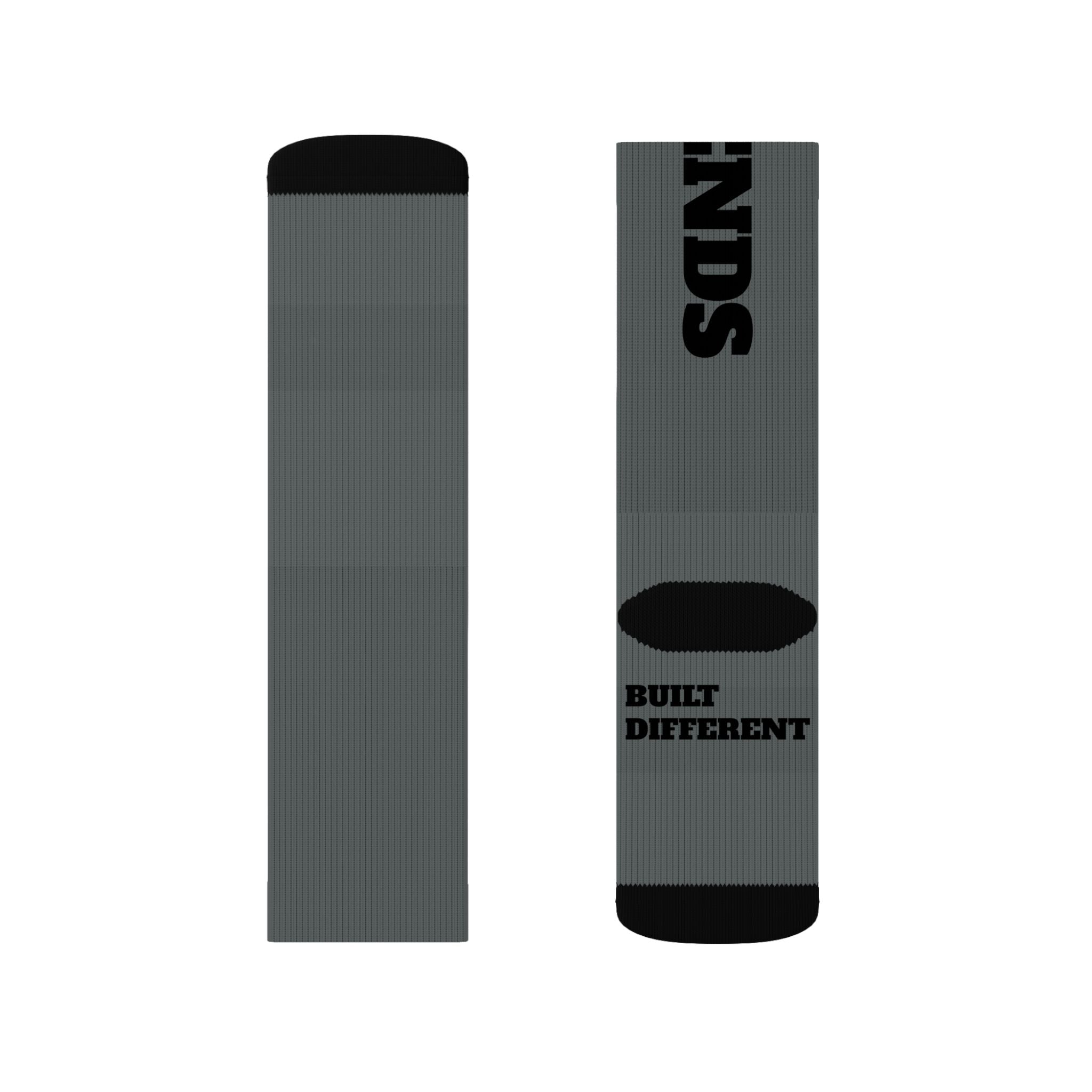 Gym Legends Sublimation Socks Grey standard — 'GYM' & 'LEGENDS' Athletic Crew Socks
