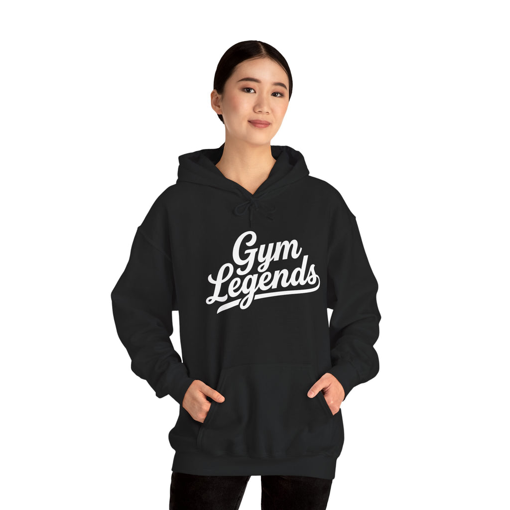 Gym Legends Hoodie — Retro Script Fitness Sweatshirt