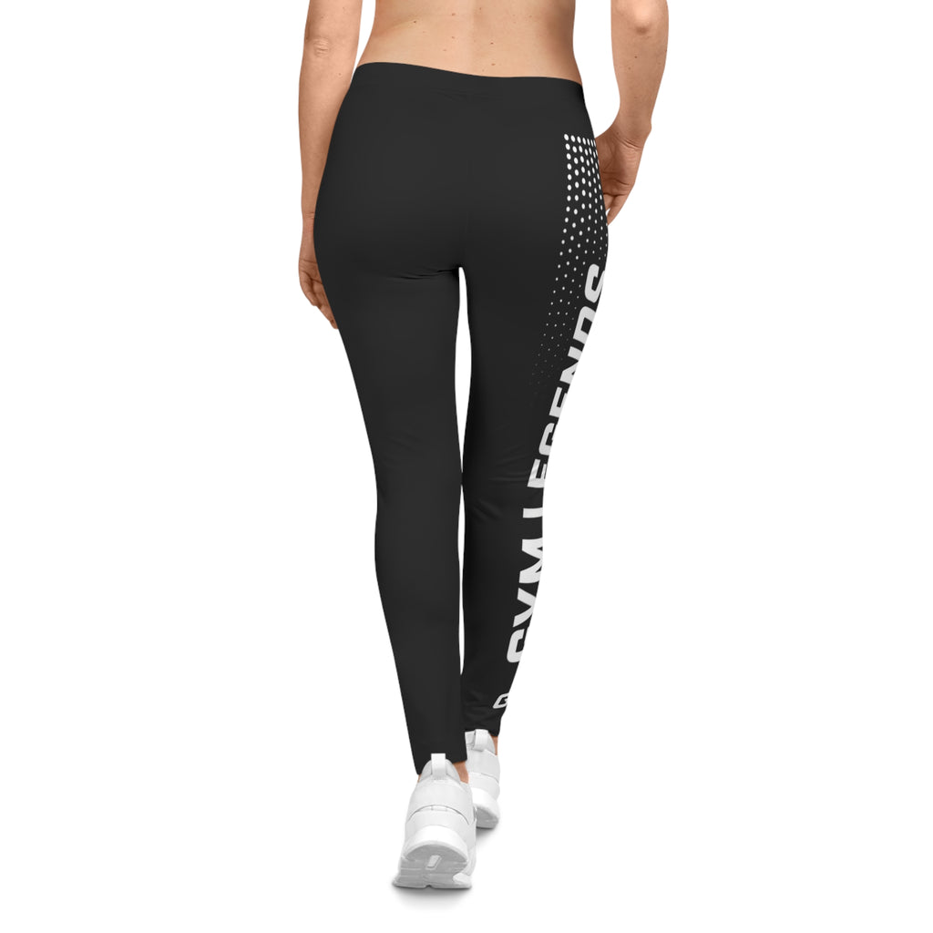 Gym Legends Women's Black Athletic Leggings — Side Logo Performance Leggings