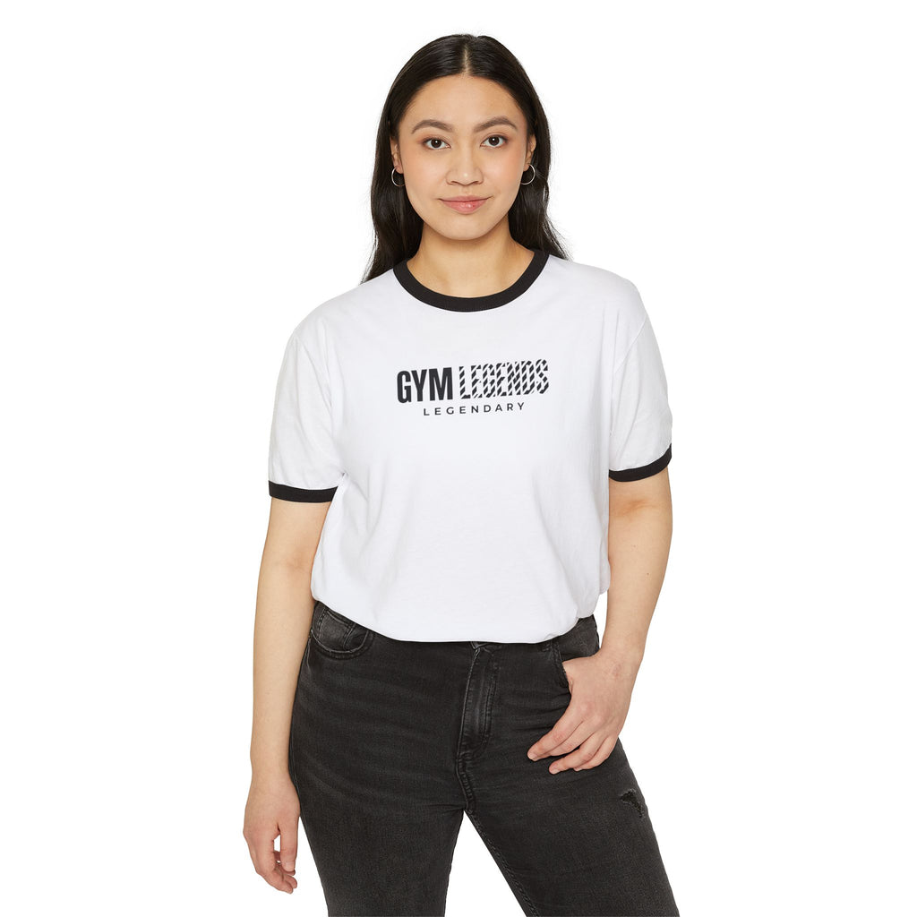 Gym Legends Ringer T-Shirt — 'Gym Legends' Retro Fitness Tee