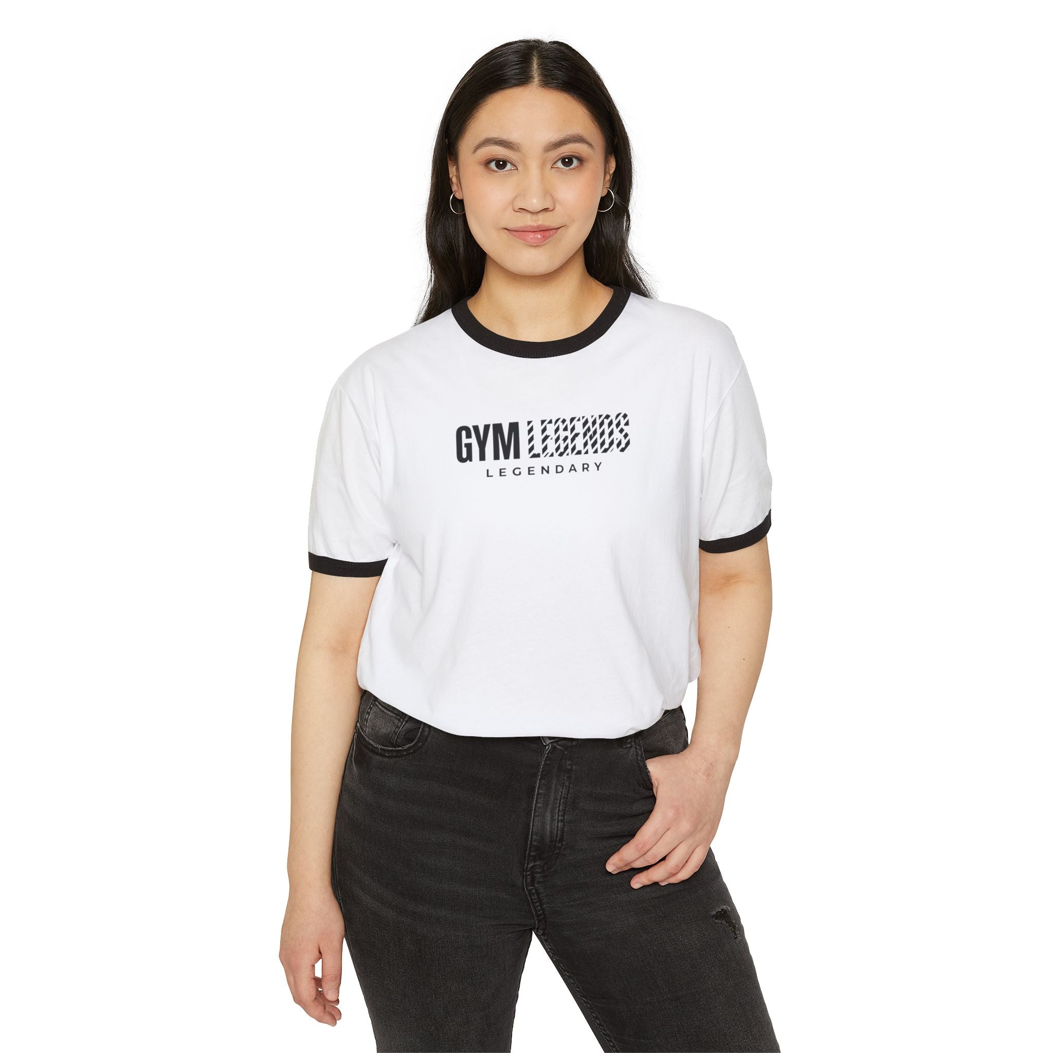 Gym Legends Ringer T-Shirt — 'Gym Legends' Retro Fitness Tee
