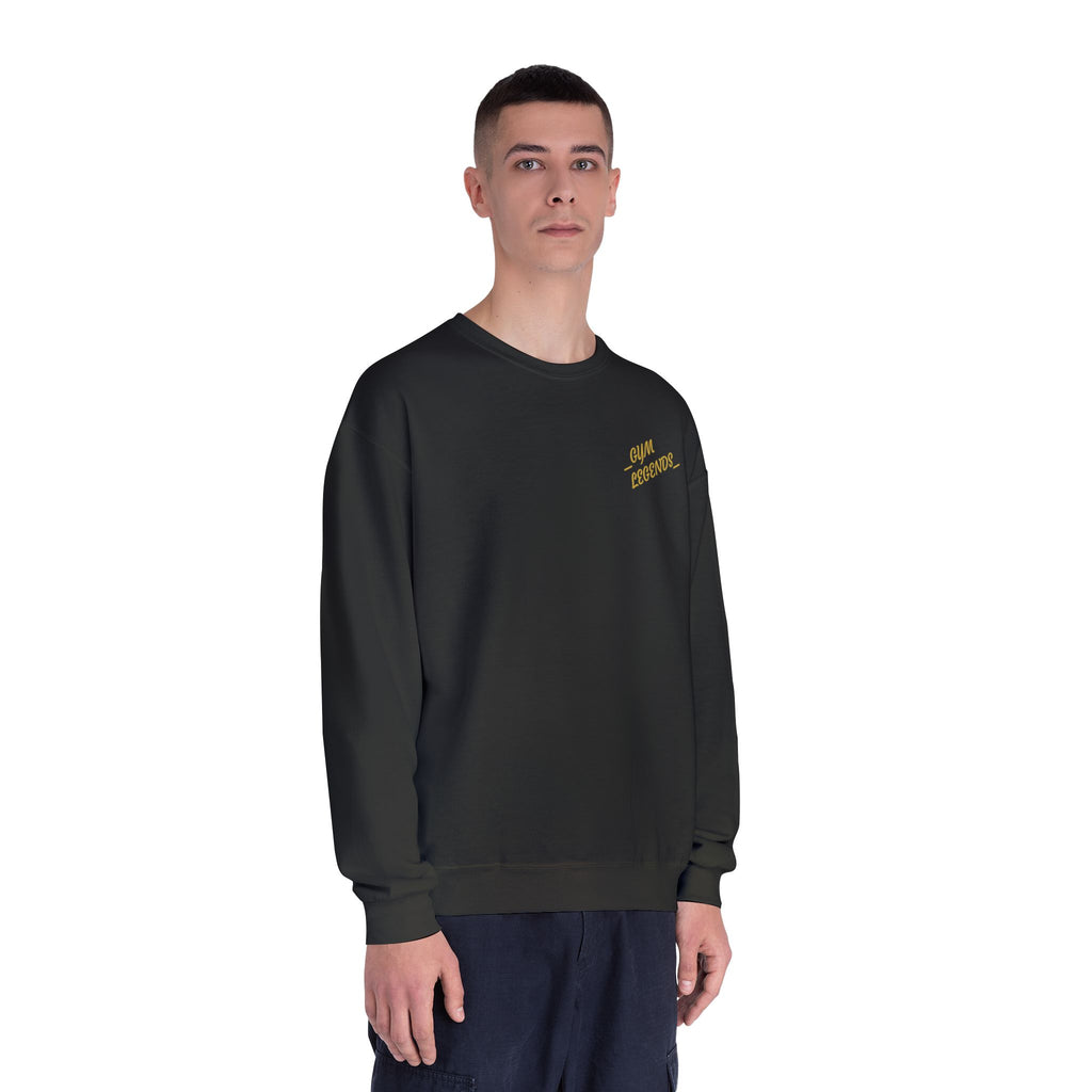 Gym Legends Crewneck Sweatshirt — "Gym, Legends" Motivational Fitness Pullover