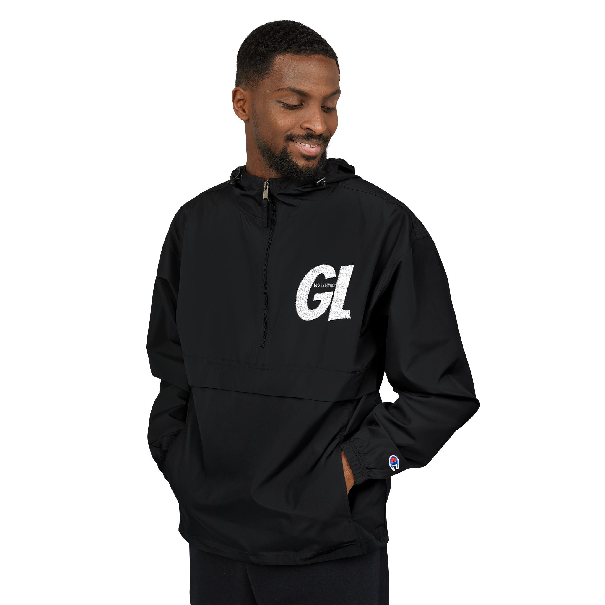 Gym Legends Packable Anorak Jacket — Orange "GL" Floral Logo