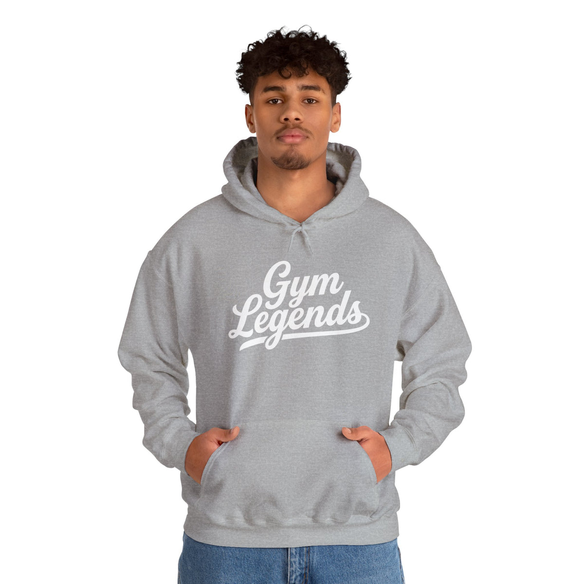 Gym Legends Hoodie — Retro Script Fitness Sweatshirt