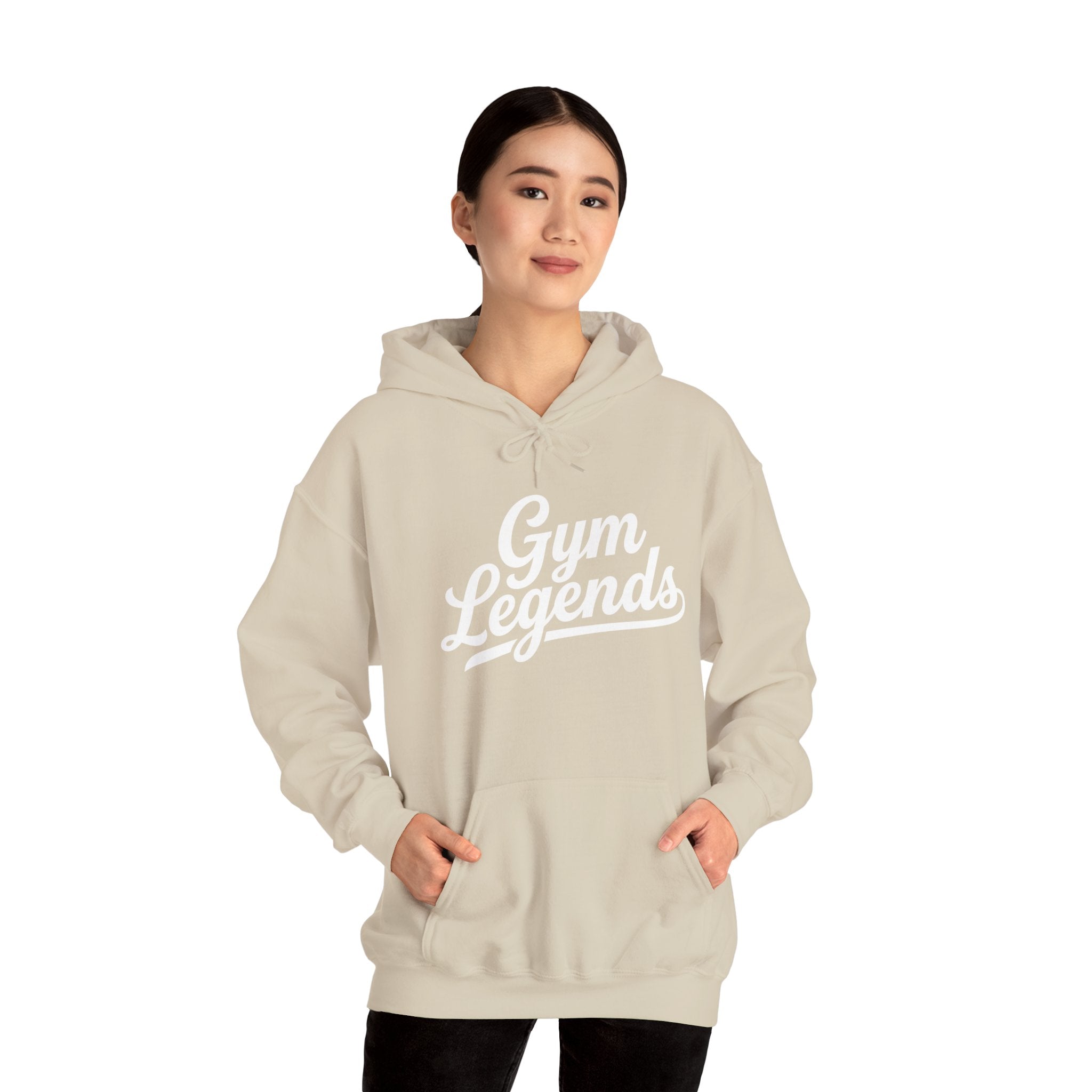 Gym Legends Hoodie — Retro Script Fitness Sweatshirt