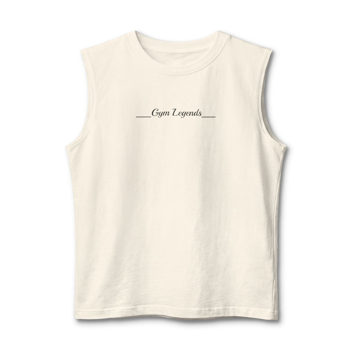 Gym Legends Muscle Tank — Minimal Athletic Sleeveless Shirt ("Gym Legends" Front, GL Back)