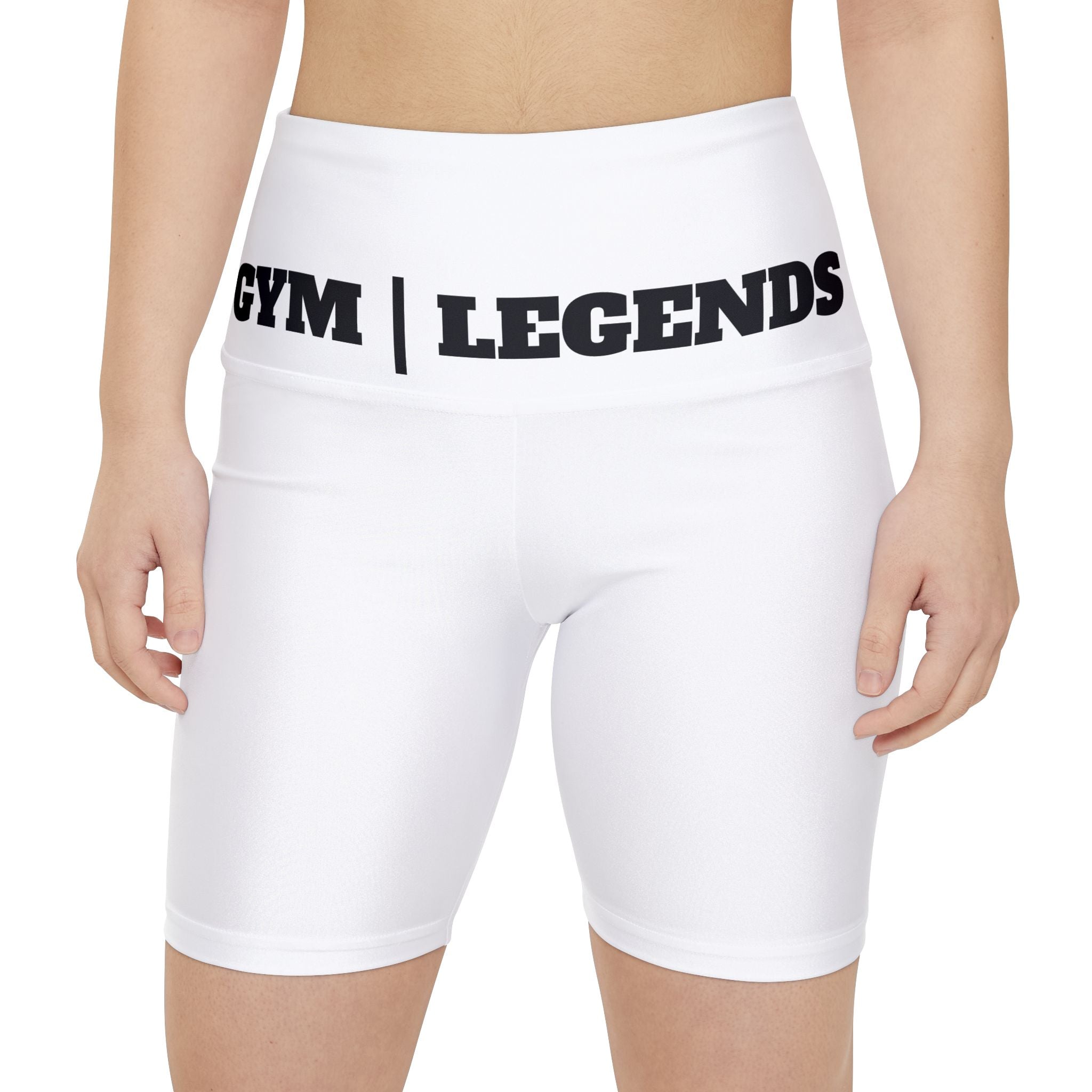 Gym Legends Women's Workout Shorts — High-Waist Biker Shorts with "GYM | LEGENDS" Waistband