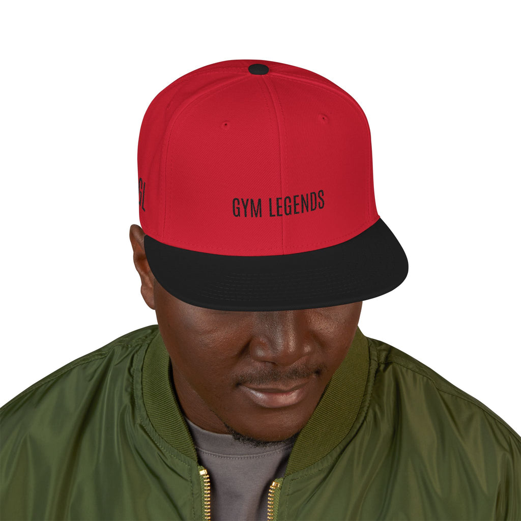 GYM LEGENDS Snapback Hat - 'Legends' Minimal Black/Red Cap