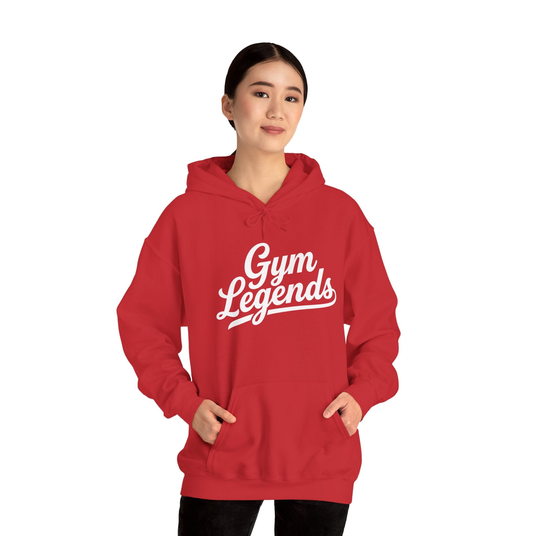 Gym Legends Hoodie — Retro Script Fitness Sweatshirt
