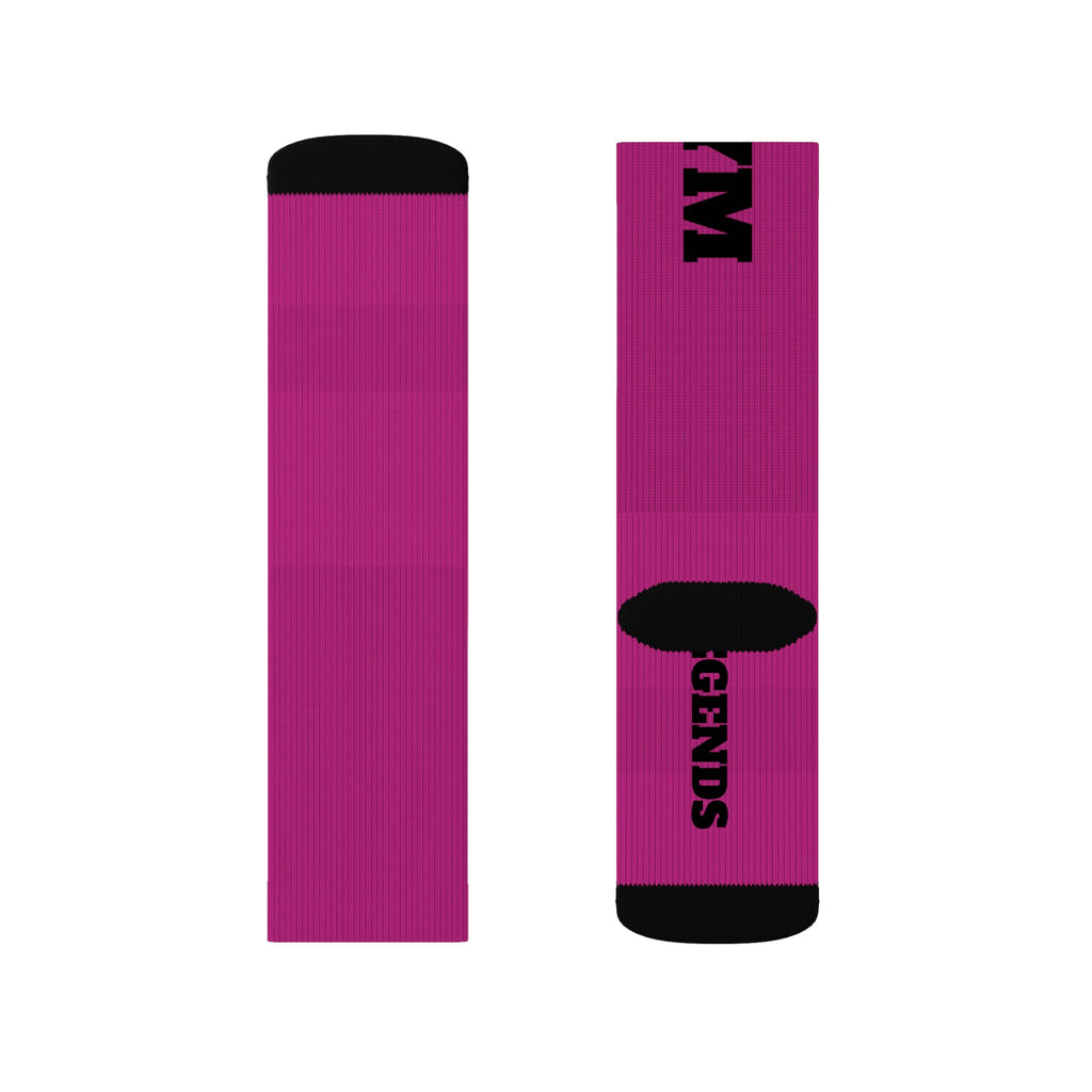 Gym Legends Sublimation Socks pink savage — 'GYM' & 'LEGENDS' Athletic Crew Socks