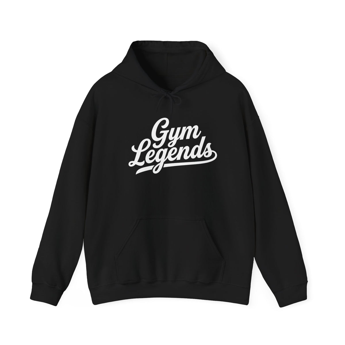 Gym Legends Hoodie — Retro Script Fitness Sweatshirt