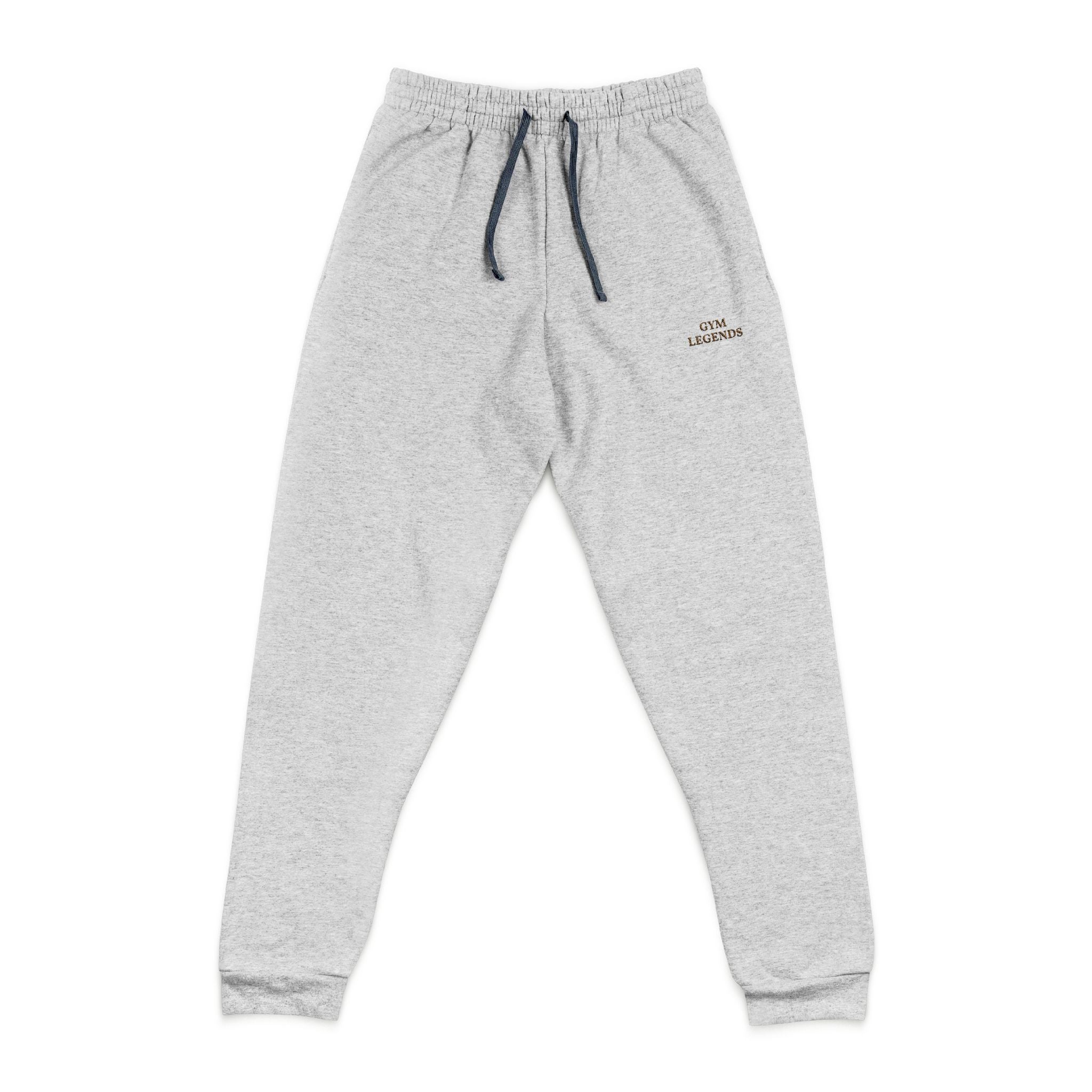 Embroidered Joggers — Minimal Gold Script Casual Lounge Pants