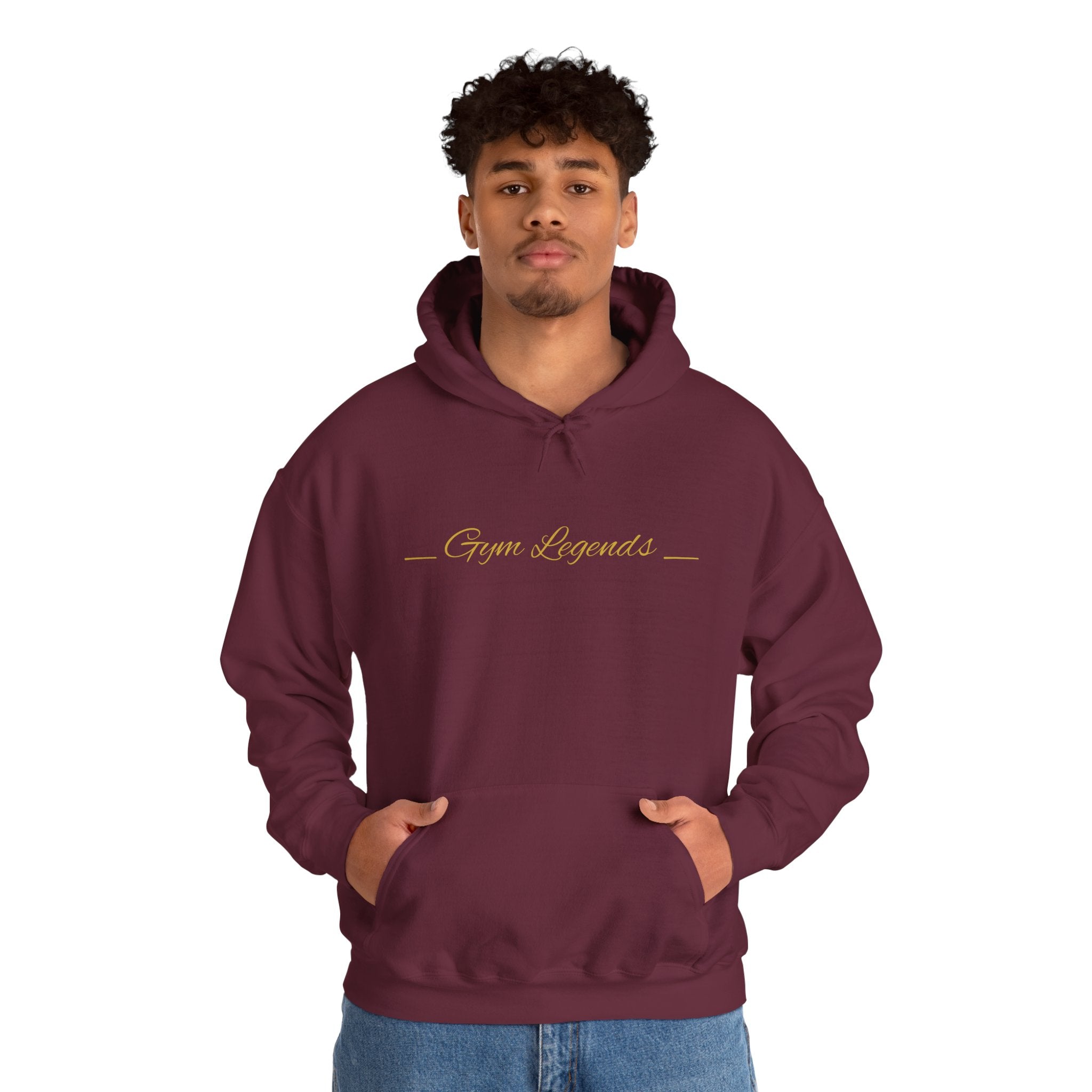Gym Legend Hoodie — Minimal Gold Script Fitness Pullover