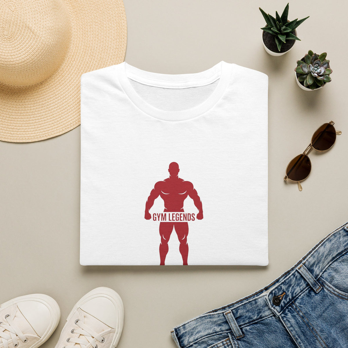 Gym Legends T-Shirt — Fitness Muscle Silhouette Tee