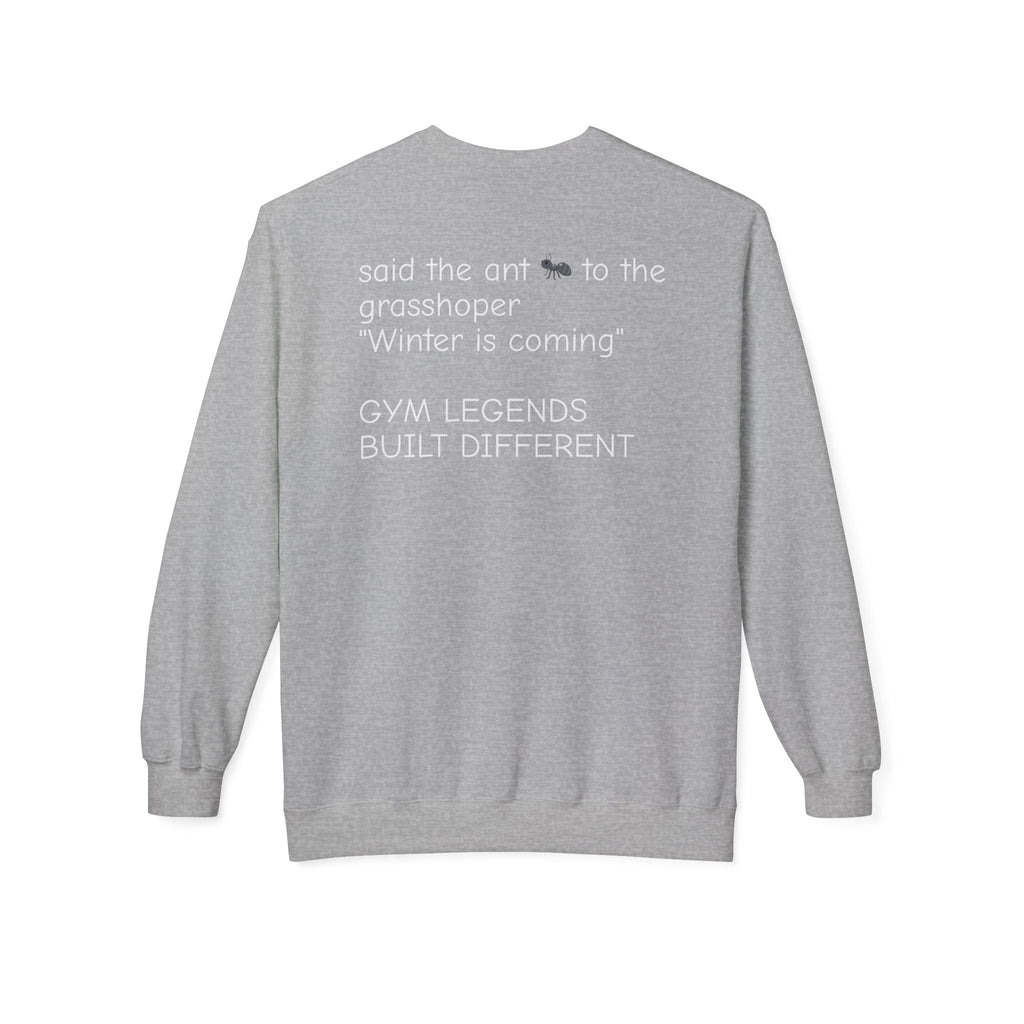 Gym Legends Crewneck Sweatshirt — "Gym Legends Built Different" Athletic Motivational Pullover