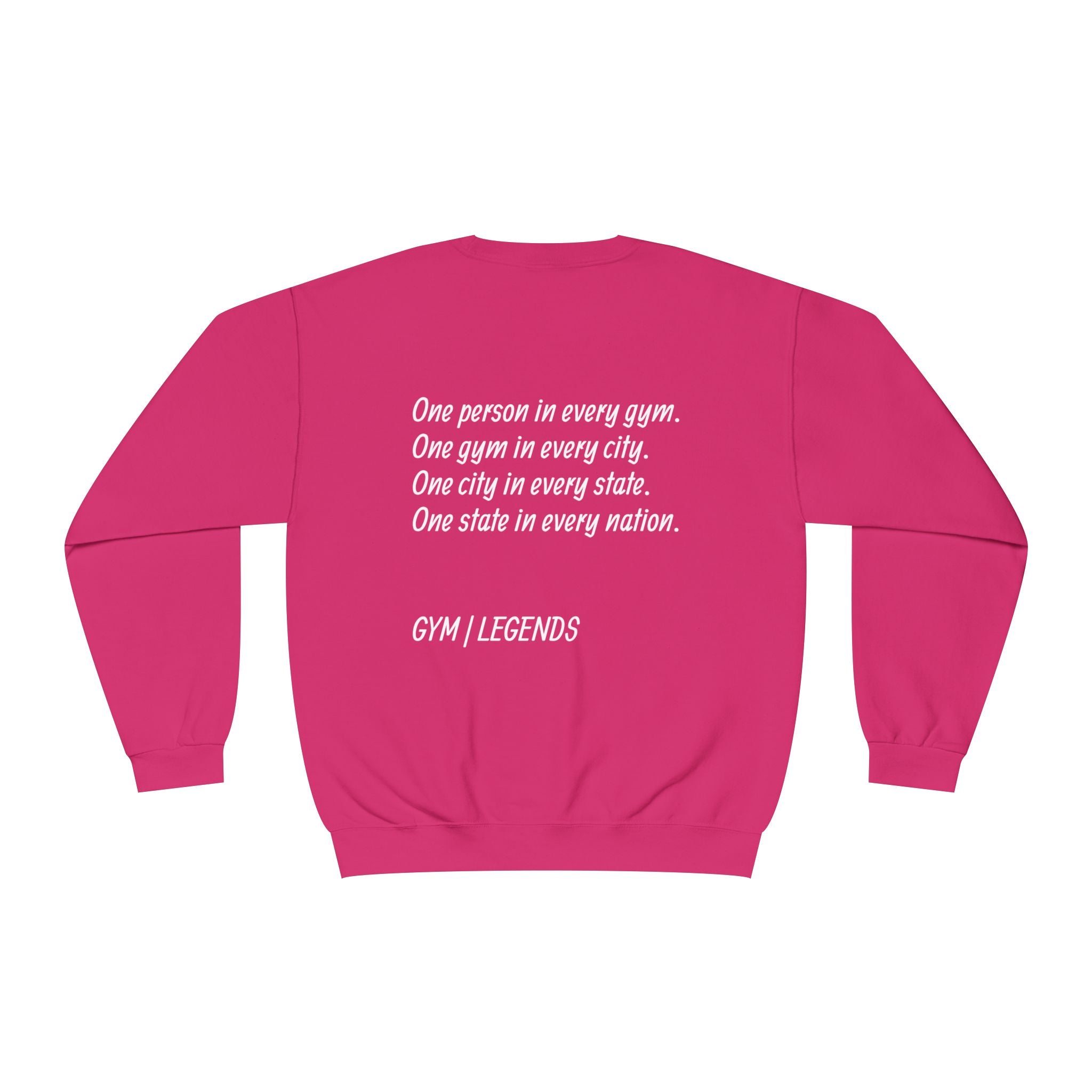 Gym Legends Crewneck Sweatshirt — "Gym, Legends" Motivational Fitness Pullover