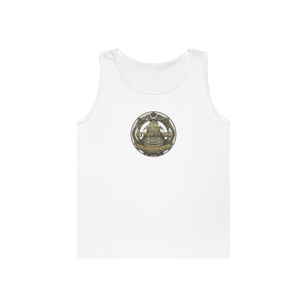 Vertical Script Tank Top — Minimalist 'Gym Legend' Fitness Tank
