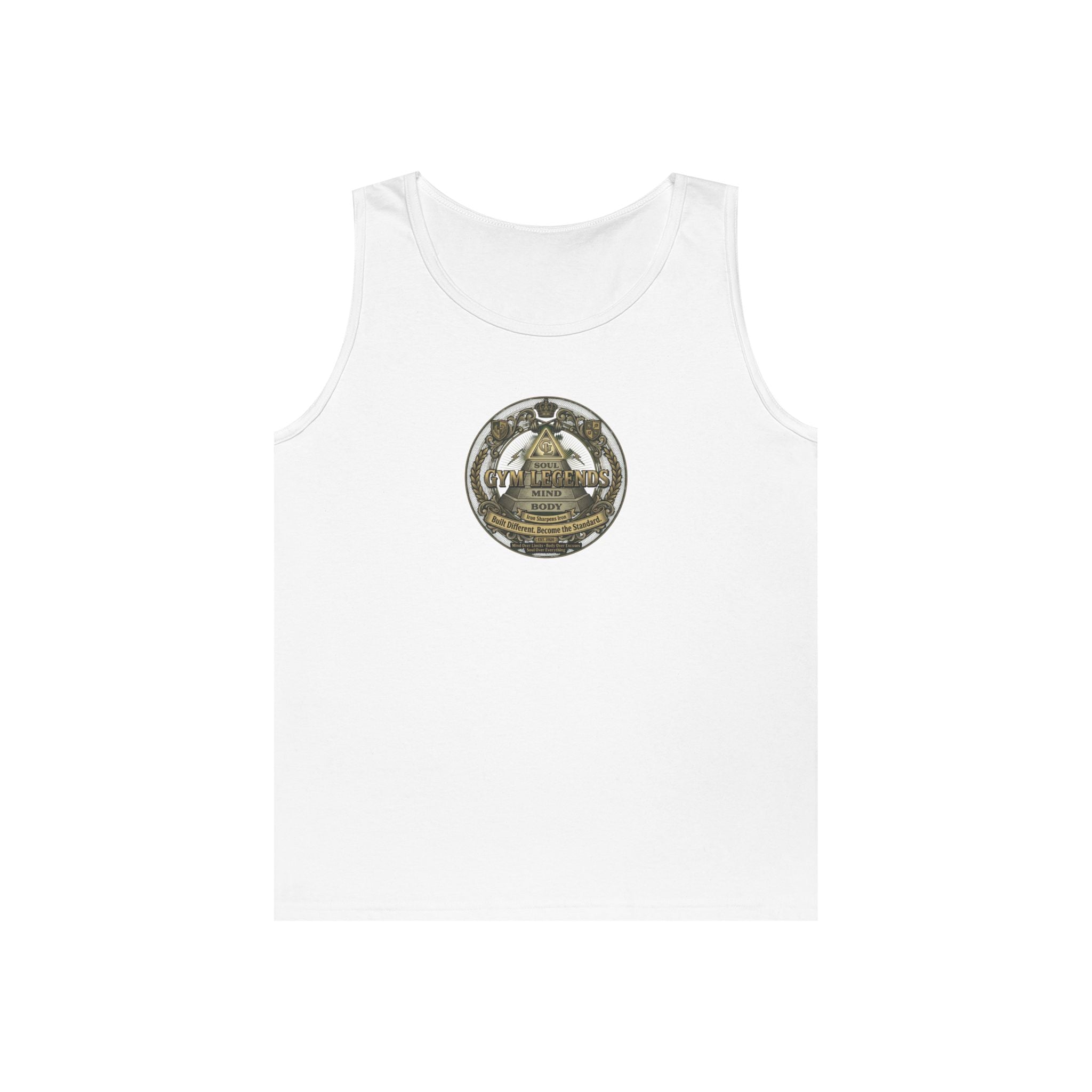 Vertical Script Tank Top — Minimalist 'Gym Legend' Fitness Tank