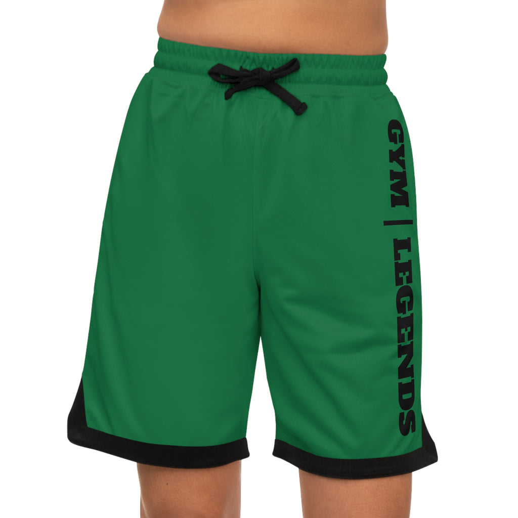 Gym Legends Basketball Shorts — Green Ribbed Athletic Shorts