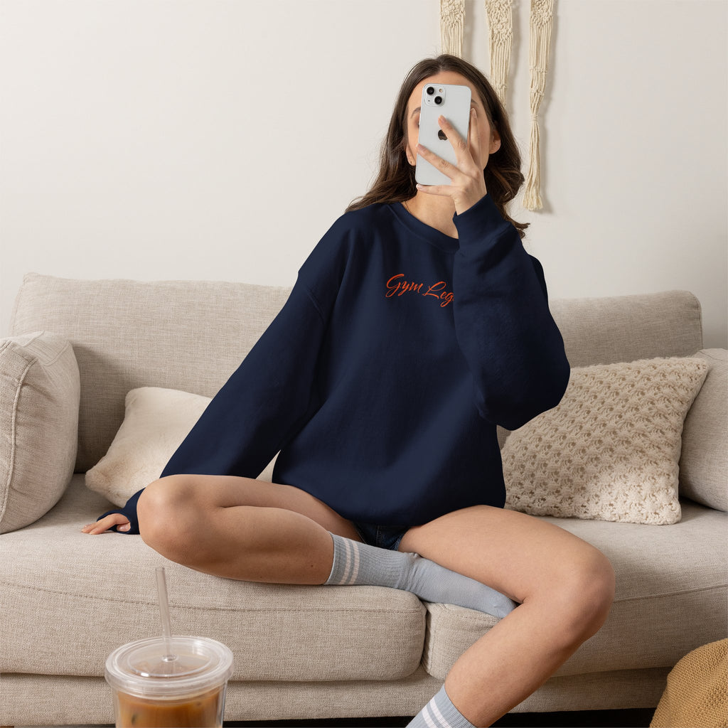 Gym Legend Crewneck Sweatshirt — Minimal Script Fitness Pullover