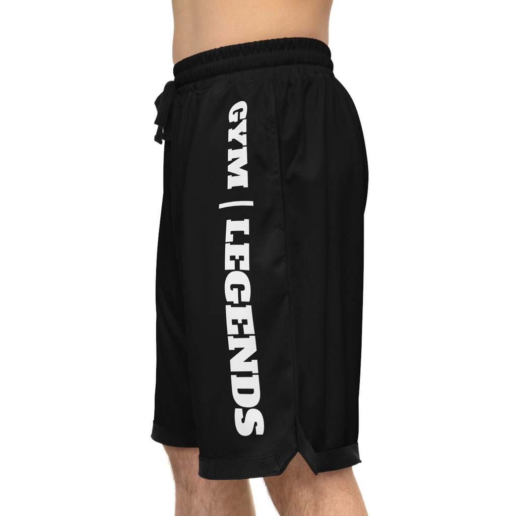 Gym Legends Basketball Shorts — Black Ribbed Athletic Shorts