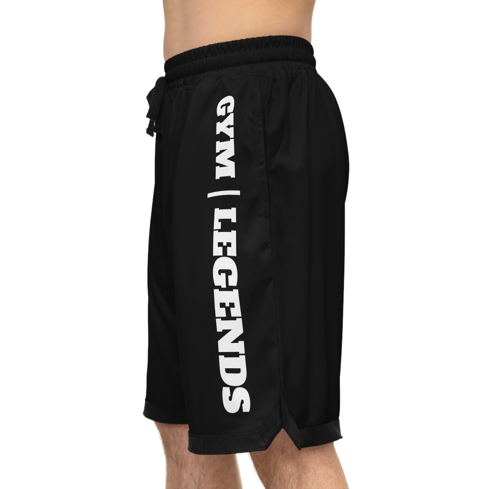 Gym Legends Basketball Shorts — Black Ribbed Athletic Shorts