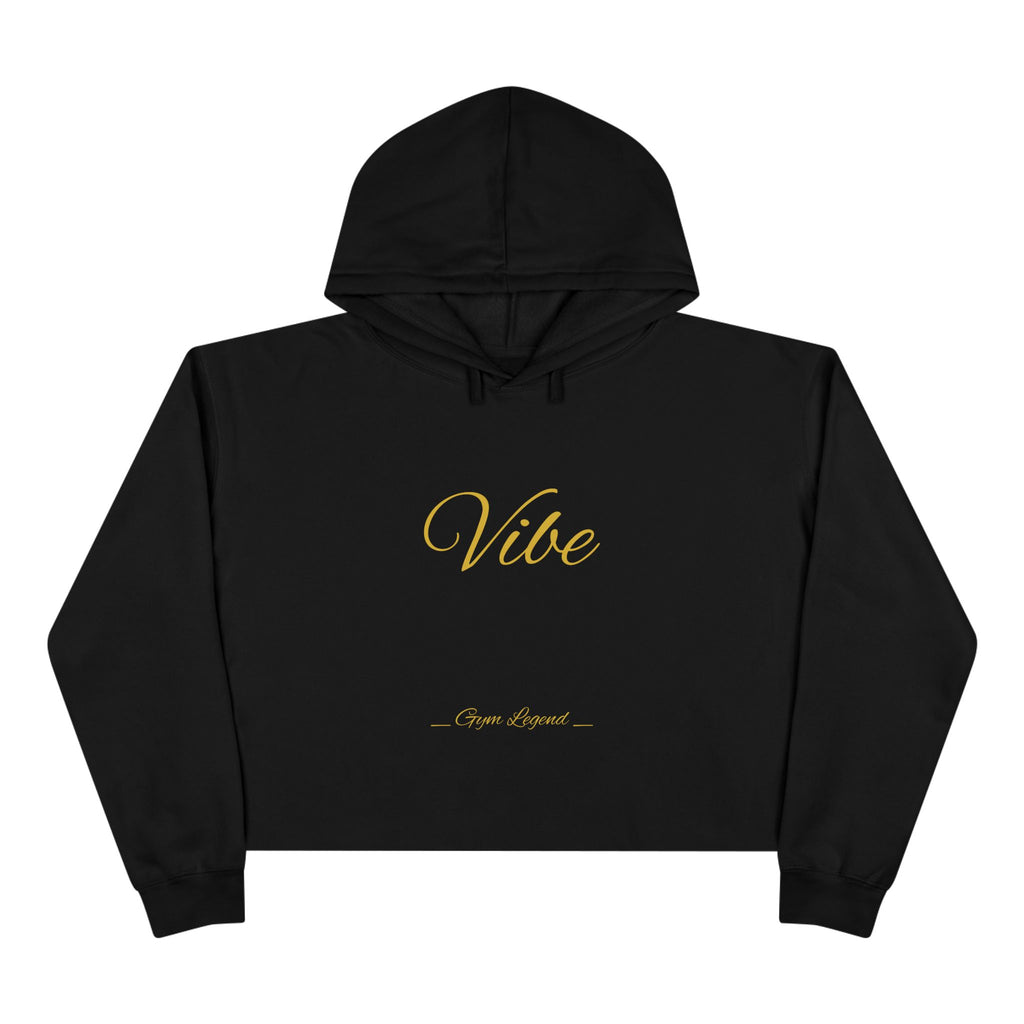 Vibe Cropped Hoodie — Minimal Gold Script Women's Crop Hoodie